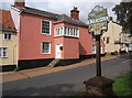 Houses and village sign in Botesdale in Botesdale and Rickinghall