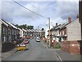 Looking up Dunraven Terrace, Ynyswen in CF42 6SR