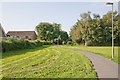 Green and path from Broadlands Avenue to Shakespeare Road in SO50 4GP