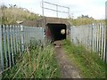 Culvert under a railway embankment, Thornhill in WF5 8QX