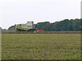 Harvesting linseed, near Redpost Farm, Manton, Marlborough in SN8 1PL