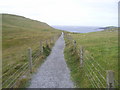 Footpath down to Meal beach in ZE2 9LF