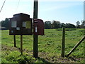 Tarrant Crawford: postbox № DT11 111 and noticeboard in DT11 9HY