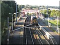 Glasgow - Edinburgh train at Curriehill Station in EH14 5RN