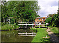 Canal swing bridge at Fradley Junction, Staffordshire in WS13 8EN