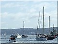 QE2 flotilla off Greenock Esplanade in PA16 7UE
